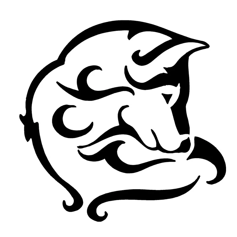 

12,7 см * 12,7 см крутые автомобильные аксессуары волк Собака теплые животные виниловые наклейки черные/серебряные