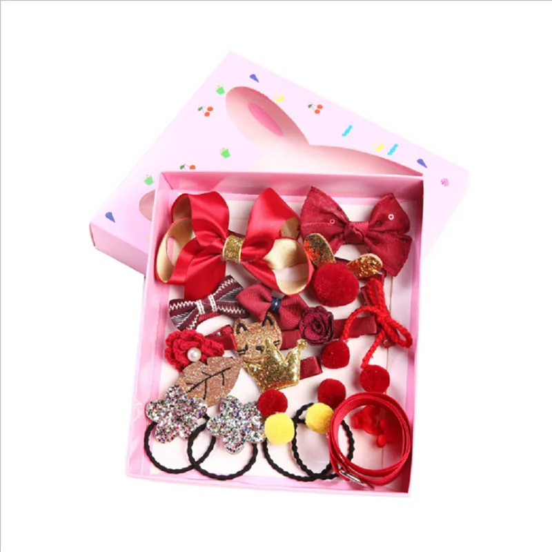 Детские милые аксессуары для волос 18 шт./коркоркор. детские заколки с бантом и