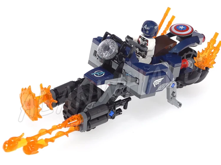 191 шт. Детский конструктор мстители Капитан оутридерс штурмовой велосипед
