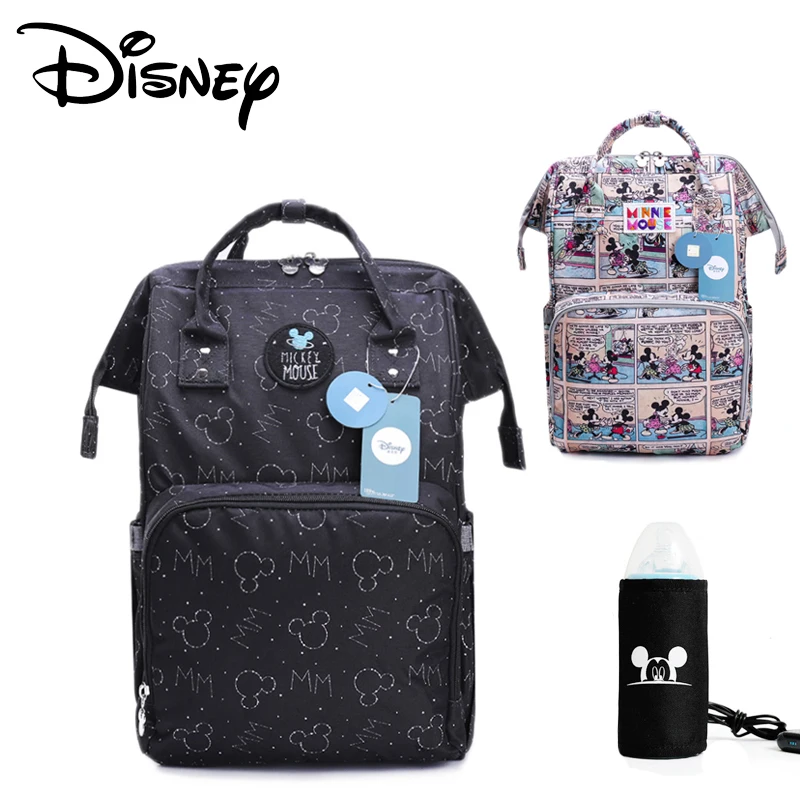 Disney сумка для подгузников рюкзак Микки Маус USB грелка сумка дети анти-потеря пояс Рюкзак для подгузников путешествия рюкзак Мумия сумка Предварительный дизайн