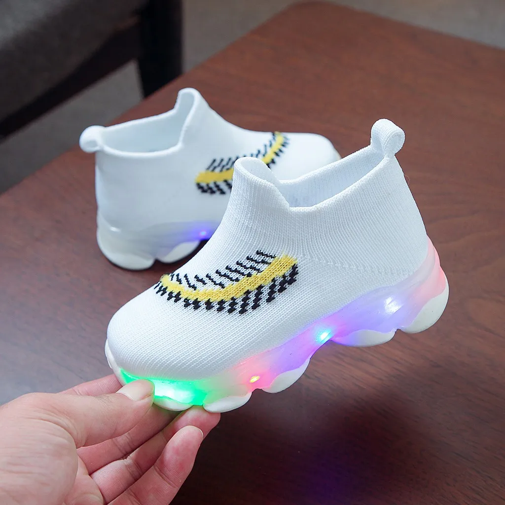 Детские светящиеся носки с перьями для маленьких девочек и мальчиков спортивные