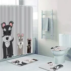 Набор занавесок для душа с милым мультяшным шнаузером для ванной комнаты домашний декор миниатюрные шнауцеры щенки собаки занавески для ванной s коврики ковер
