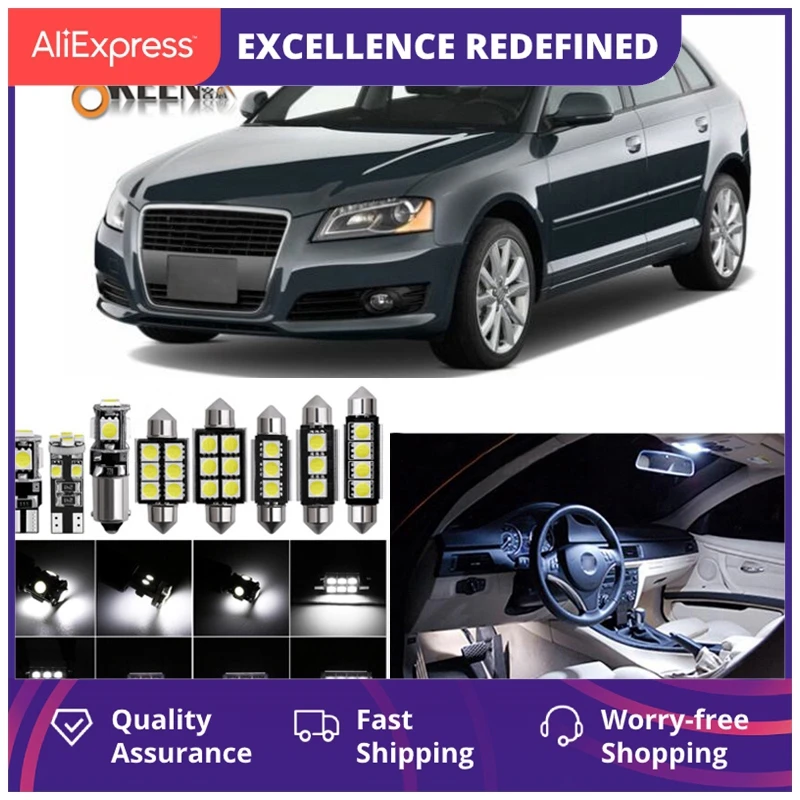 

Комплект светодиодных ламп Can-Bus W5w T10 для салона Audi A3 8p 2004-2013 посылка 14 шт.