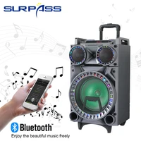 portable active box wireless bt karaoke subwoofer speaker outdoor party trolley led light speakers with audio sound amplifier