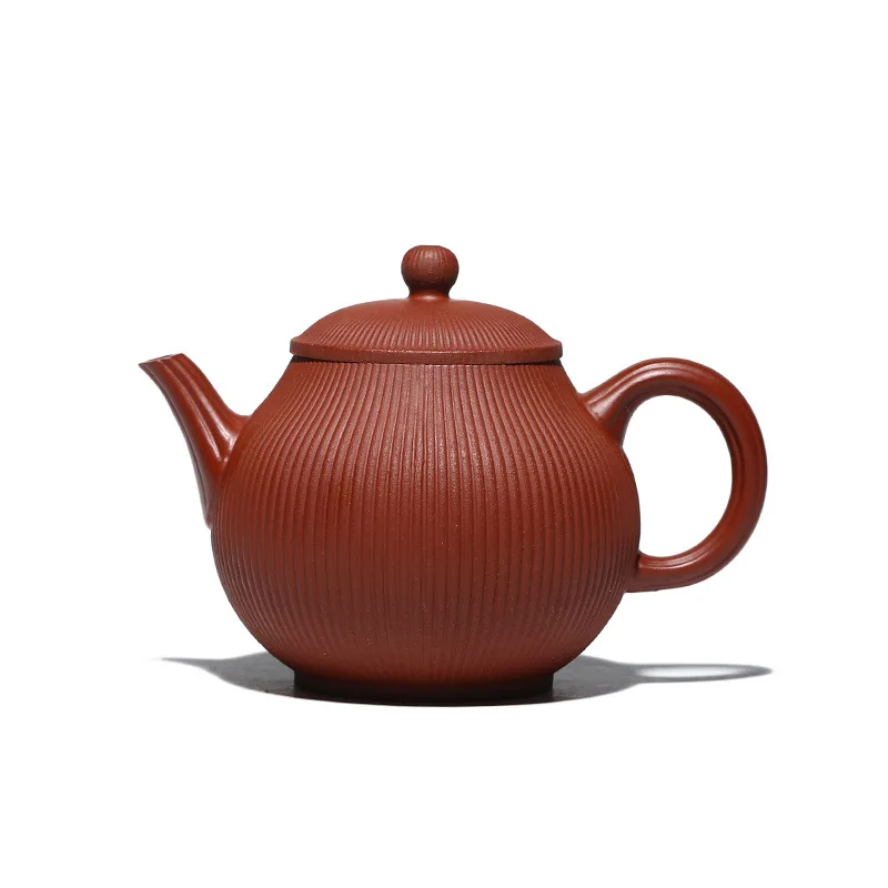 

Yixing purple clay teapot pure manual rib pattern autumn teapot raw ore bottom trough clear Teapot Tea Set goods