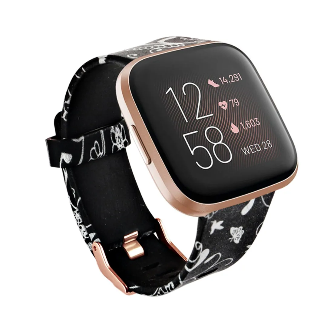 

For Versa Lite/Versa/Versa 2 Watchbands Fashion Flower Printed Silicone Strap Men Women Replacement Sport Wrist Band Strap