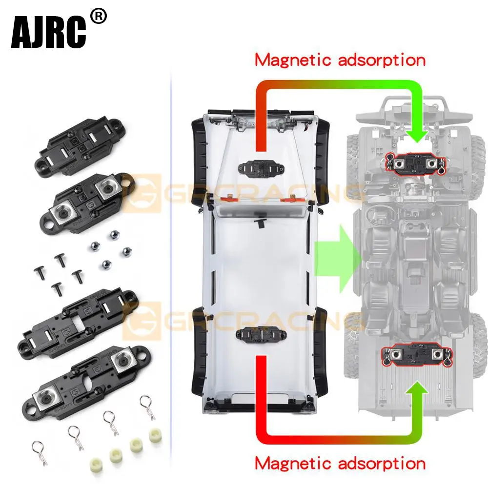 Ajrc-carcasa magn&eacute;tica ajustable para coche, columna de coche de escalada, im&aacute;n fuerte, Invisible, para Trx4 Scx10-0