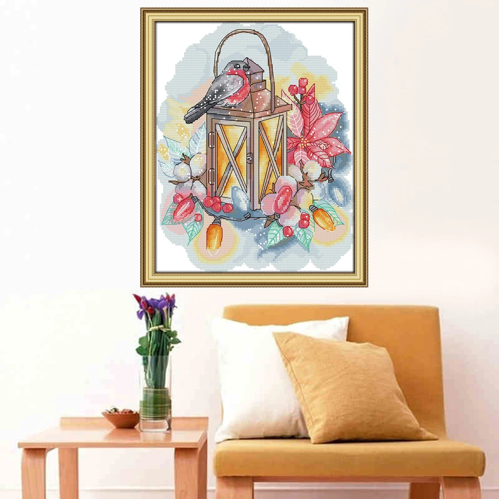 Набор для вышивки крестиком Joy Sunday Bird And Lamp 11CT 14CT набор рукоделия | Дом и сад