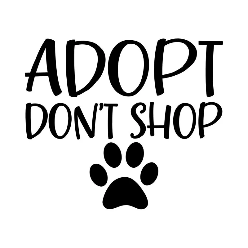 

Cartoon Car Sticker Adopt Don't Shop Rescue Dog Waterproof Vinyl Decal for VW Beetle Tucson Megane 2 Renault,14cm*12cm