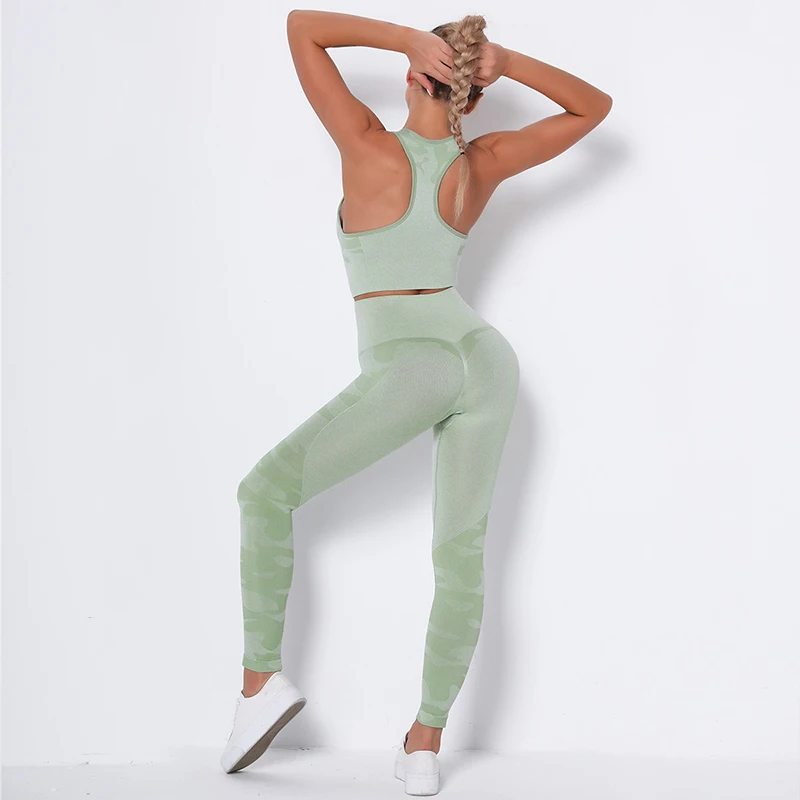 

Women's tracksuit 2 Two Pcs Outfits Camouflage Yoga Set Sports Gym Fitness Clothing Yoga Leggings + Sport Bra GYM Sportswear