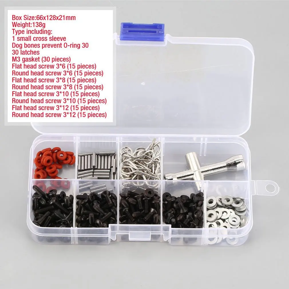 Universal Repair Tool Screws Set Accessories Kit Box Case for 1/10 HSP RC Car Redcat Traxxas RC4WD TAMIYA CC01 SCX10 | Игрушки и хобби