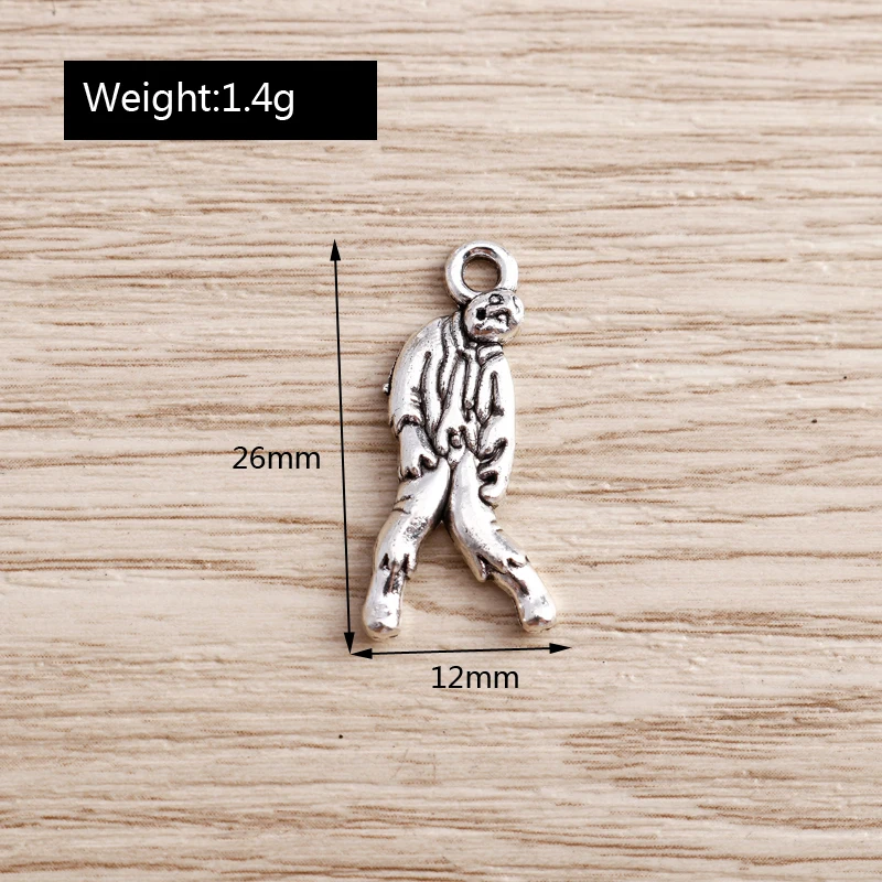 

20pcs 12*26mm Alloy Zombie Charms for Necklaces Bracelets Silver Color Dead Corpse Charms Pendants Making DIY Jewelry Findings