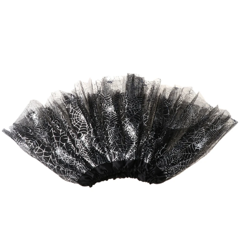 

Toddler Kids Girls Metallic Spider Web Tutu Skirt LED Light Up Princess Halloween Party Cosplay Carnival Ballet Dance Mesh Tulle