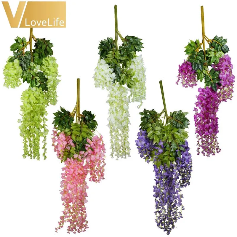 24 шт./лот 105 см искусственные садовые Висячие цветы Шелковые Искусственные для