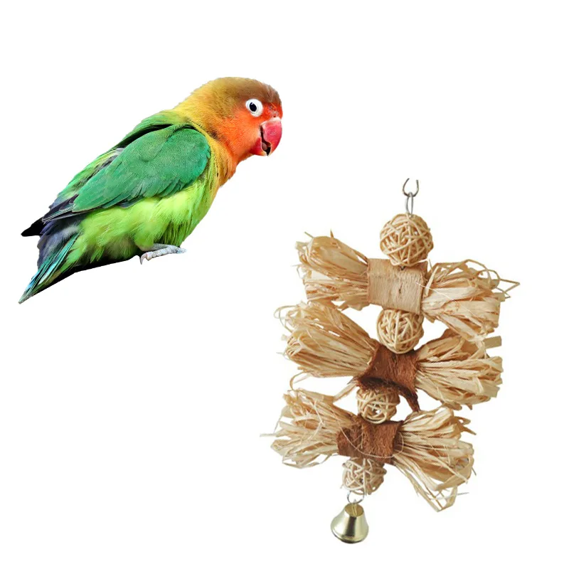 Natural Chews Toy For Pet Bird Parrot Macaw African Grey Budgie Parakeet Cockatiels Lovebird Bites Swing Cages Toys Supplies | Дом и сад
