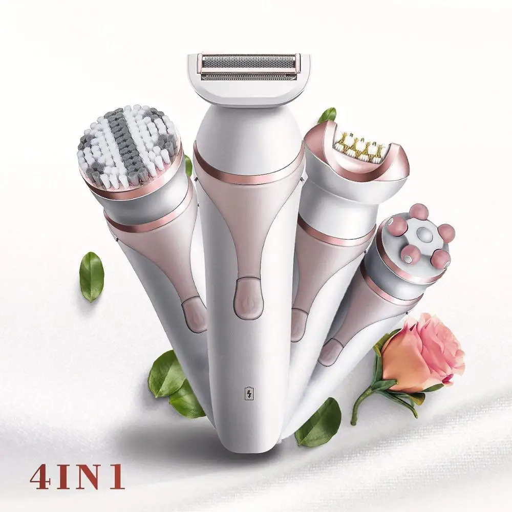 4 в 1 Набор для женщин электрическая Очищающая щетка лица моющее средство