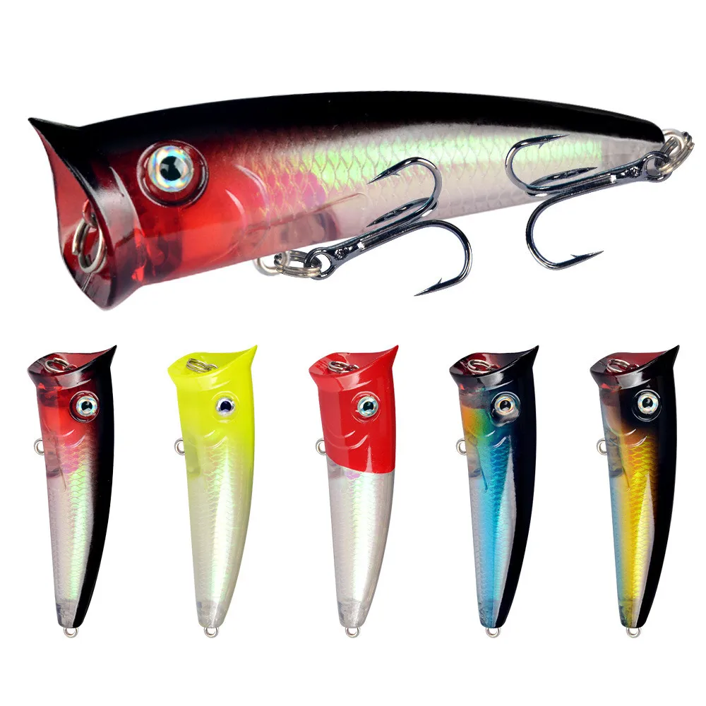 

1Pcs Topwater Popper Fishing Lure 7.5cm 10g Wobblers Crankbaits Isca Artificial Hard Bait Bass Pesca Treble Hooks Fishing Tackle