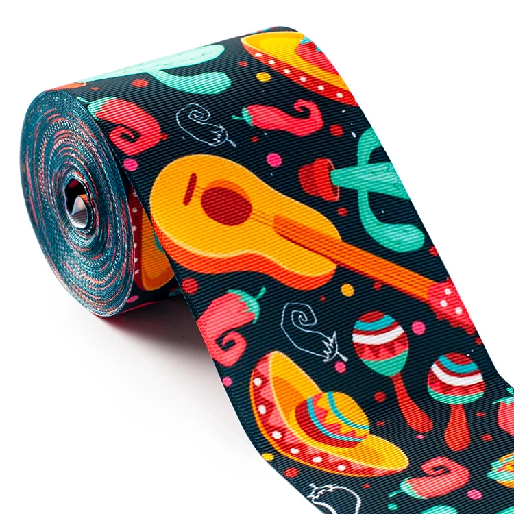 Корсажные ленты с принтом мексиканских цветов 5 ярдов 25 мм/38 мм/50 мм/75 мм для