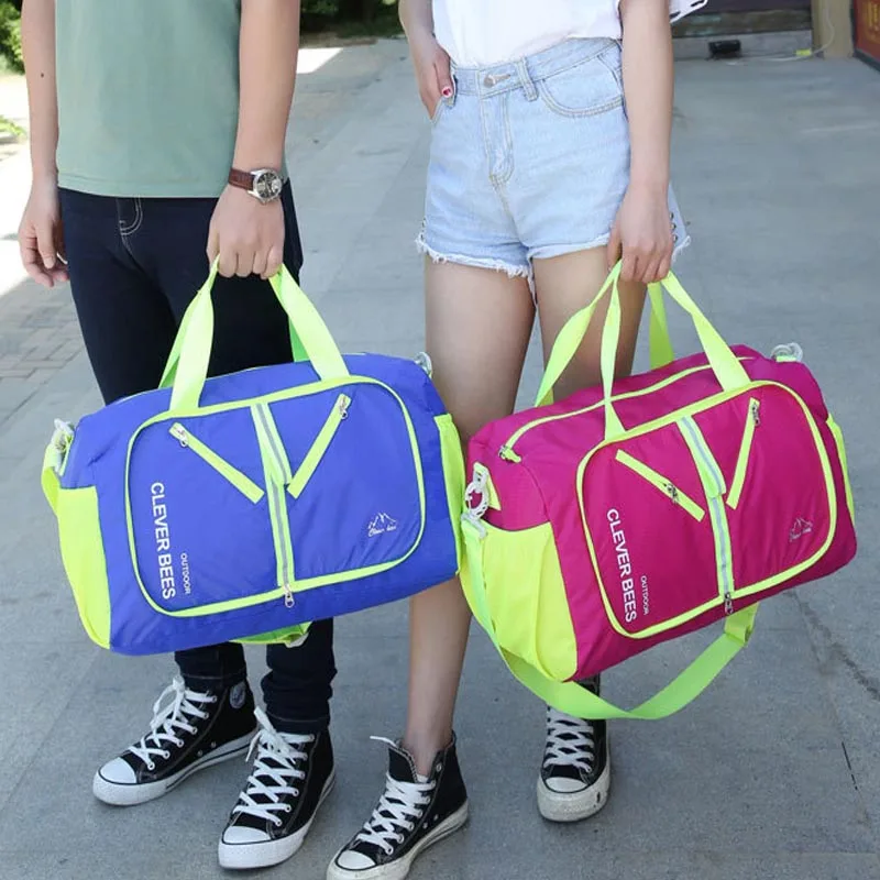 

Tourism single shoulder folding backpack Foldable travel satchel Large capacity portable cross body fitness exercise bag 096