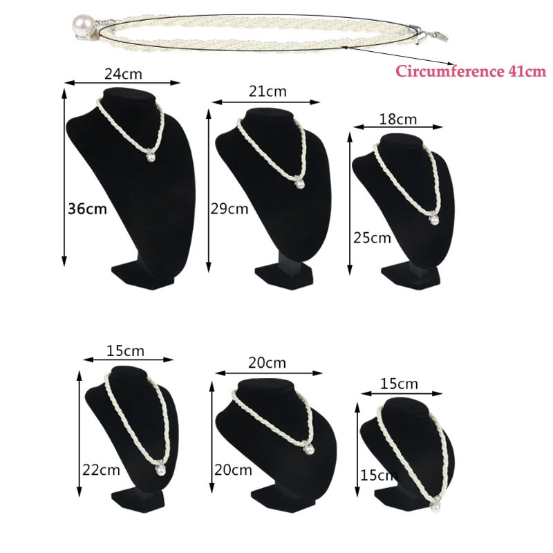 Подставка манекен для ювелирных украшений черный бархат 6 вариантов|Упаковка и