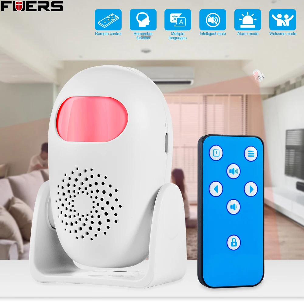 

FUERS Human Body Detector Motion Sensor Doorbell Electronic Induction Ling Welcome Device Alarma Movimiento For Store And Home