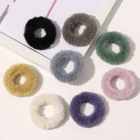 2020 1pcs fashion sweet elegant plush rubber bands hair ring furry seamless faux fur headwear making up tool hoop circle