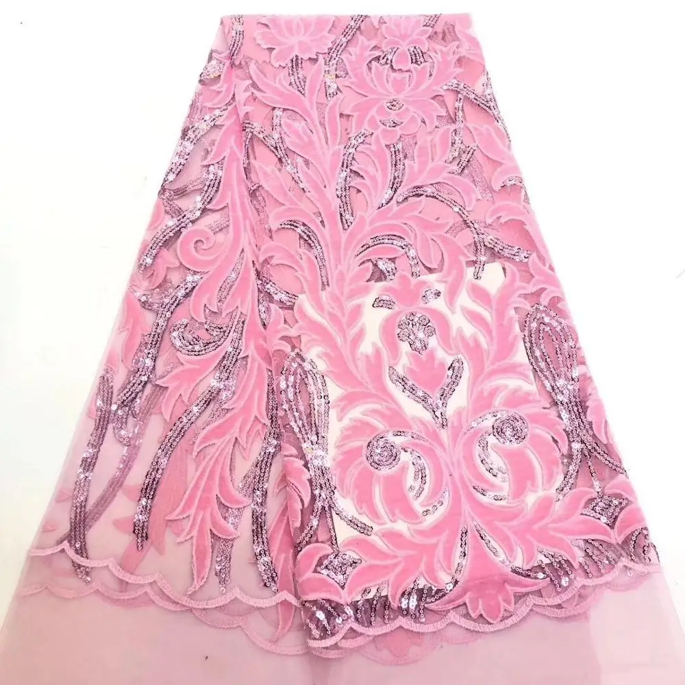 5 ярдов разноцветные с блестками мягкие эластичные африканские бархатные