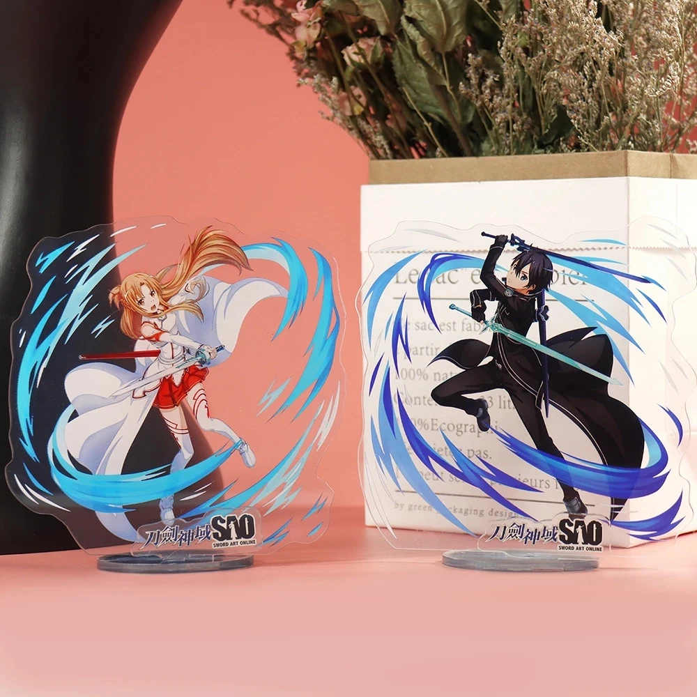 Аниме Sword Art Online Косплей SAO Рисунок стенд знак Kirito Asuna Yui акриловая модель на