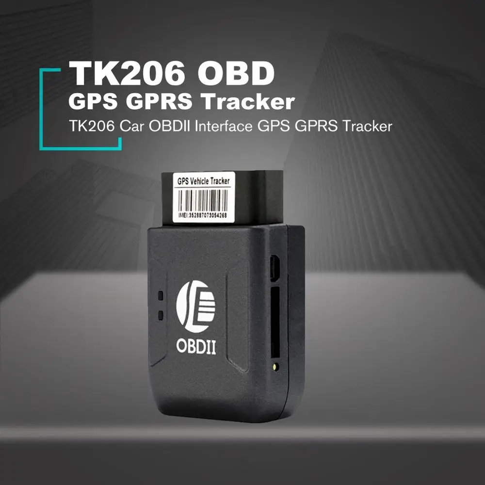 TK206 OBD2 gps GPRS в режиме реального времени трекер автомобильная система слежения с геофенсом защита вибрации сотовый телефон SMS сигнал тревоги