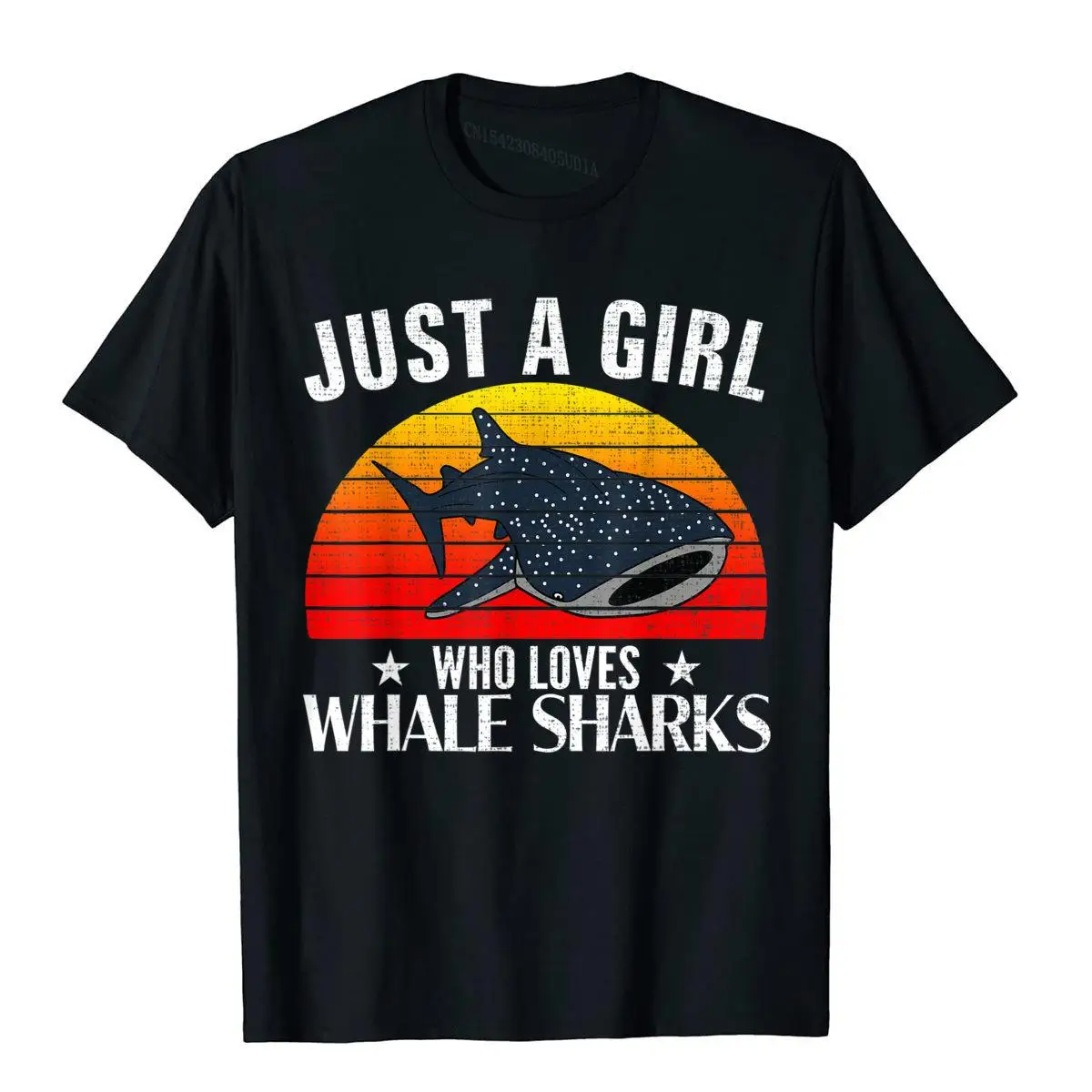 Футболка мужская хлопковая с принтом просто девушка которая любит Кита и Акул |