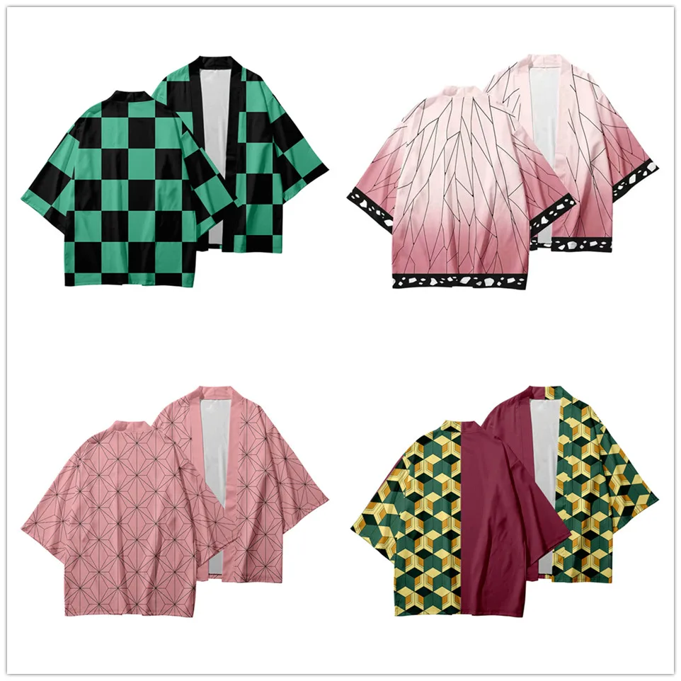 Костюм для косплея из аниме рассекающий демонов кимоно танджиро камадо мужчин и