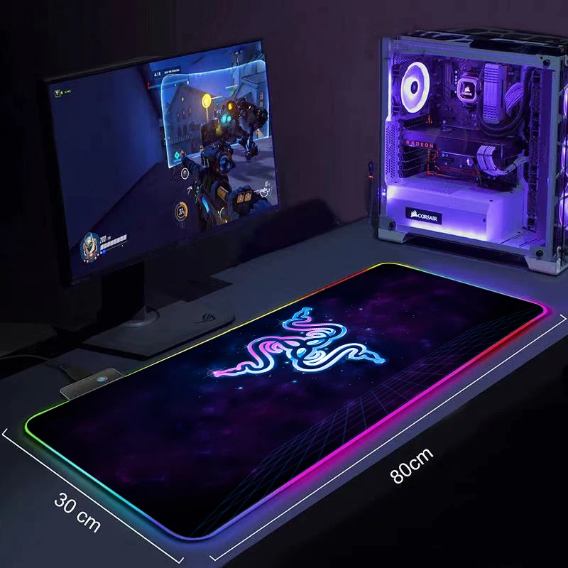 

Keyboard Desk Mat Designer Razer Logo RGB Large Mouse Pad Gamer Big Mouse Mat Computer Mousepad LED Backlight Gaming Mause Pad