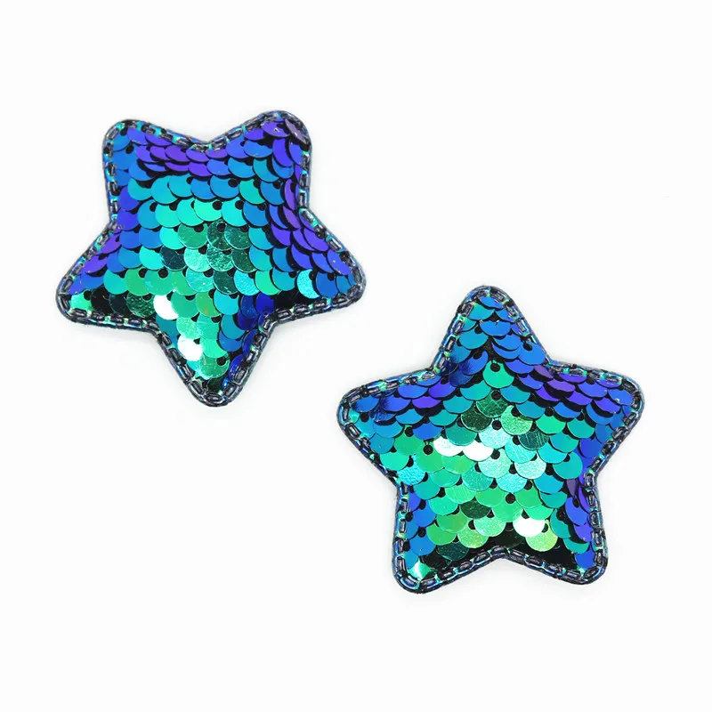 11 шт. двухсторонние патчи с блестками и аппликацией в виде звезды для заколок