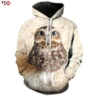 Худи Сова с 3D принтом животных, забавные мужскиеженские толстовки с длинным рукавом, уличная одежда в стиле Харадзюку, повседневные топы S496