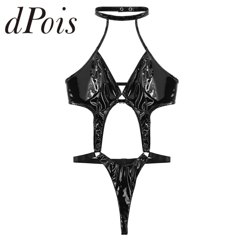 Женское Эротическое слитное нижнее белье с узким горлом и открытой