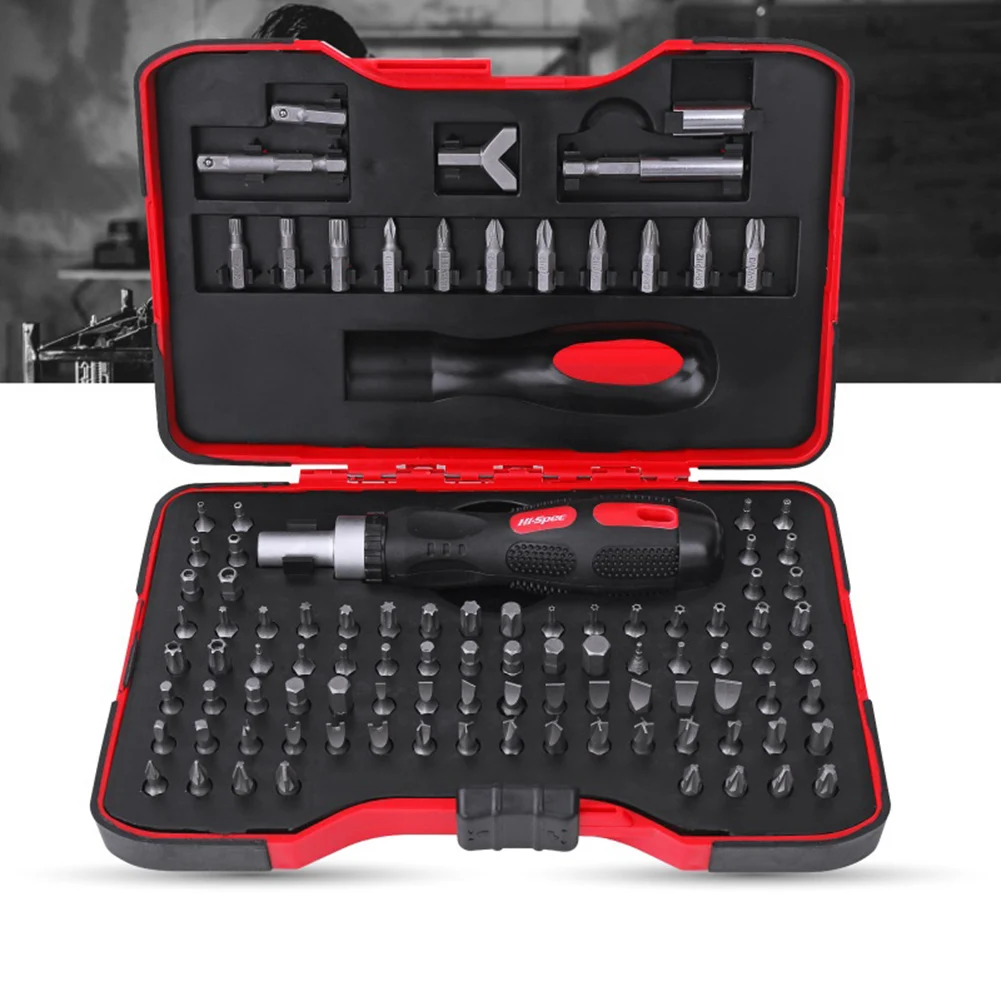 

101 in 1 Portable Repair Kit Tools Ratchet Screwdriver Combination Bits Set Electrician Screw Driver with Storage Box