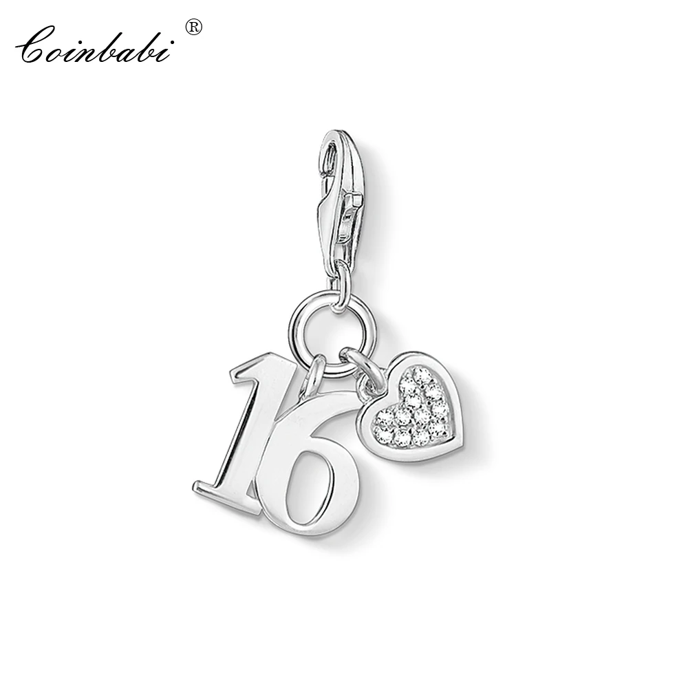 

Charm Pendant Lucky Number 16,2019 Jewelry Trendy Pure 925 Sterling Silver Gift For Women Girls Fit Bracelet Necklace