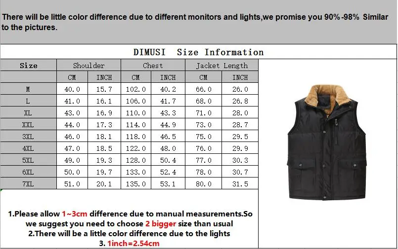 

DIMUSI Autumn Winter Men Vest Male Cotton Thick Warm Waistcoat Fleece Thermal Soft Vests Mens Windproof Sleeveless Jacket 7XL