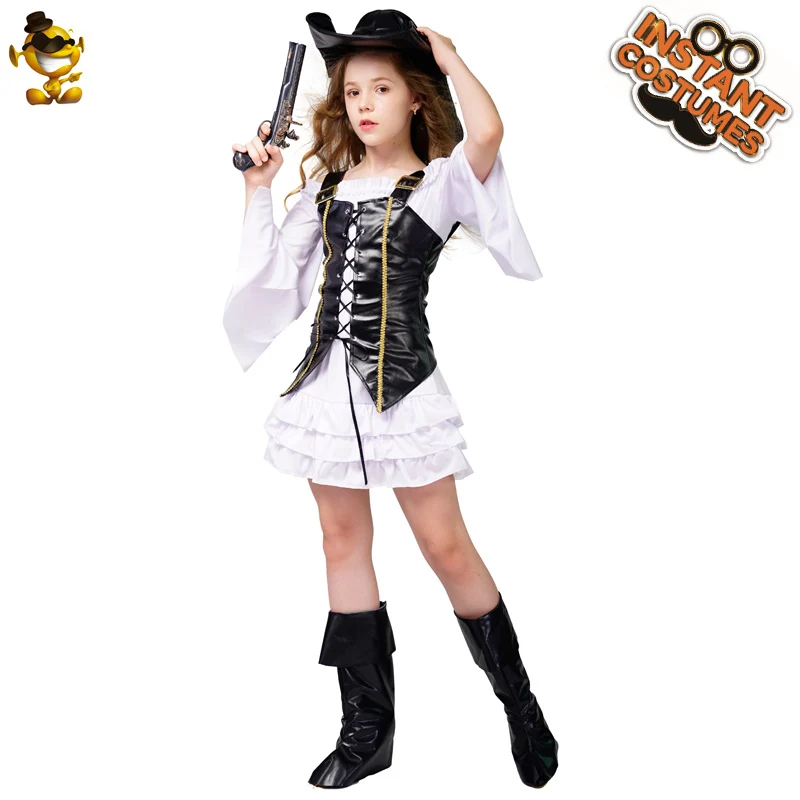 Пиратские костюмы для девочек пиратское платье в стиле стимпанк косплей Детская