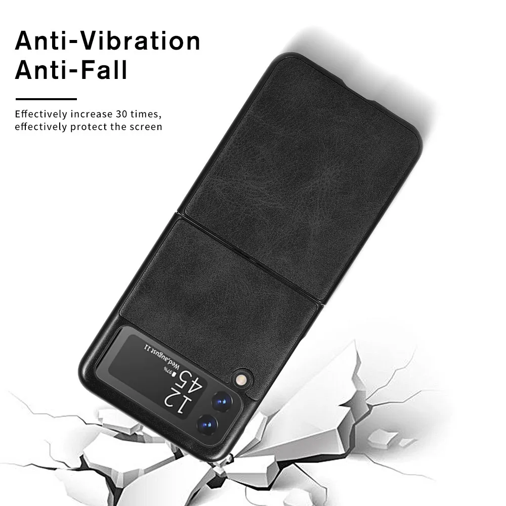 Чехол Z Flip3 Роскошный складной кожаный чехол для телефона Samsung Galaxy Флип 3 5G ZFlip3 ZFlip