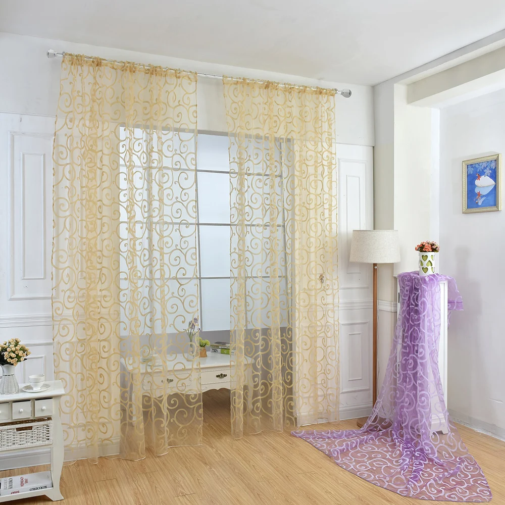 Современные занавески в европейском стиле с принтом Декор для дома тюль органза