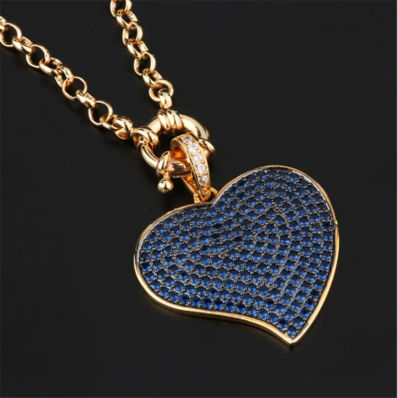 

3 Strands Fashion zirconia Pendant necklace women Necklace 45cm Heart shape pendant Necklace Fashion jewelry