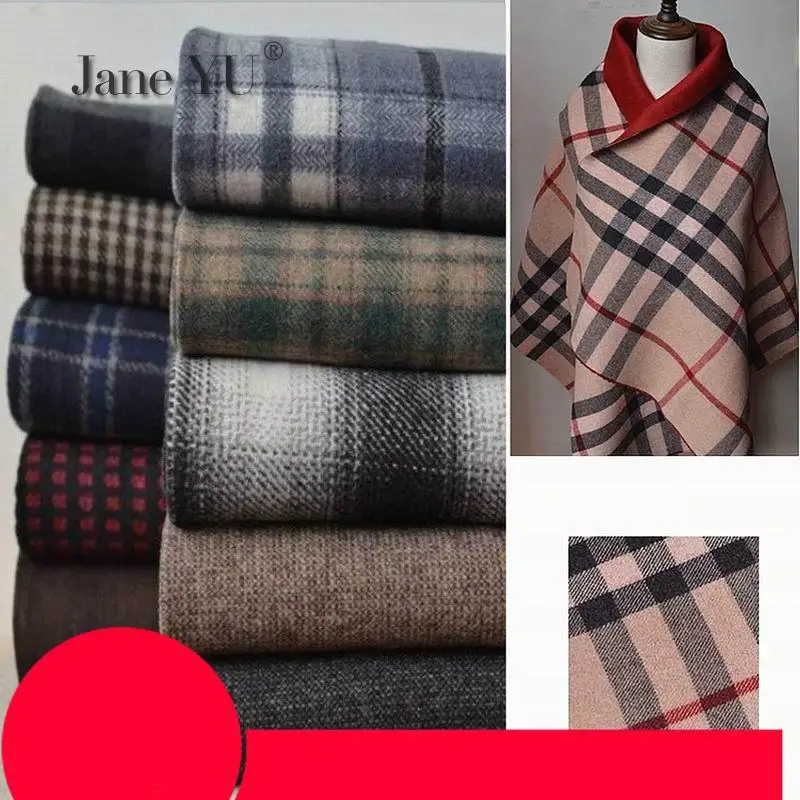 JaneYU осень и зима Клетчатая Шерстяная ткань/ручной работы Diy одежда куртка
