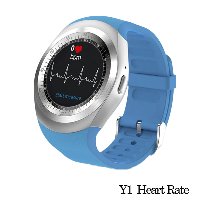 Y1HR blue Y1 Смарт-часы фитнес-трекер Bluetooth Android SmartWatch телефонный звонок GSM SIM пульт дистанционного управления камера монитор сна часы Спорт Шагомер - Цвет: Y1HR blue