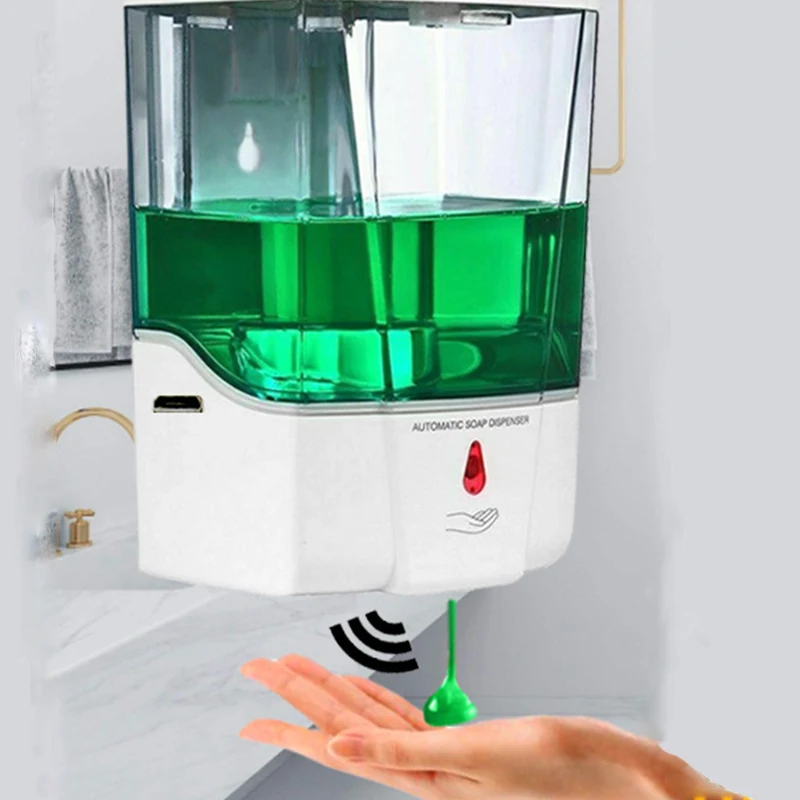 

700ml Capacity Automatic Soap Dispenser Touchless Sensor Hand Sanitizer Detergent Dispenser Wall Mounted For Bathroom Kitchen