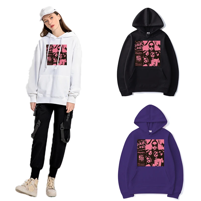 

Spring Korean Style Long Sleeve Hoodies Hip Hop Street Top Kpop Hooded Sweatshirt How You Like That Women Pullover Hoodie Unisex