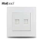 Wallpad S6 Белая Двойная Сетевая розетка RJ45 CAT6 для передачи данных через Интернет, пластиковая