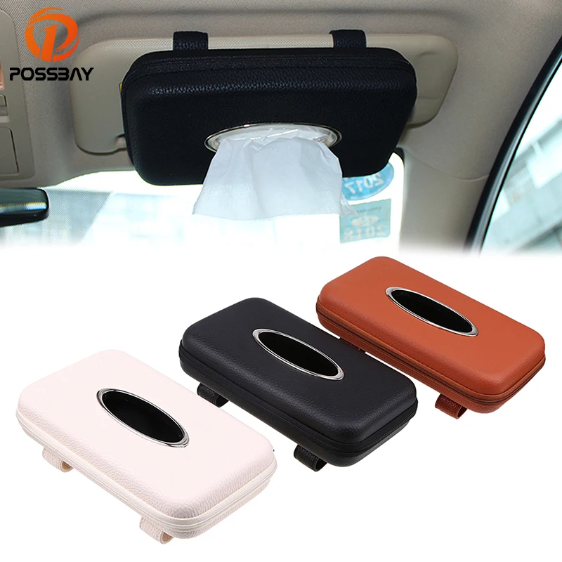 Автомобильная кожаная коробка для салфеток POSSBAY автомобильный держатель с