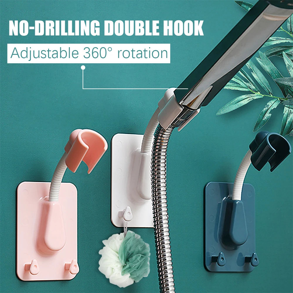 

360° Shower Head Holder Punch-Free Self-Adhesive Bathroom Bracket Nozzle Base Stand Adjustable Bracket Wall Mount For Bathroom