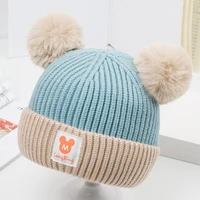 beanies baby hat winter children hat knitted cute cap for girls boys casual solid color princess girls hat baby beanies